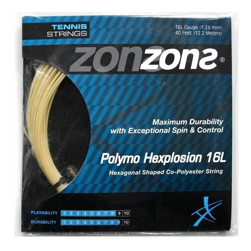 CUERDA DE TENIS ZONS POLYMO HEXPLOSION 16L/1.28MM AMBER 12 M - 1