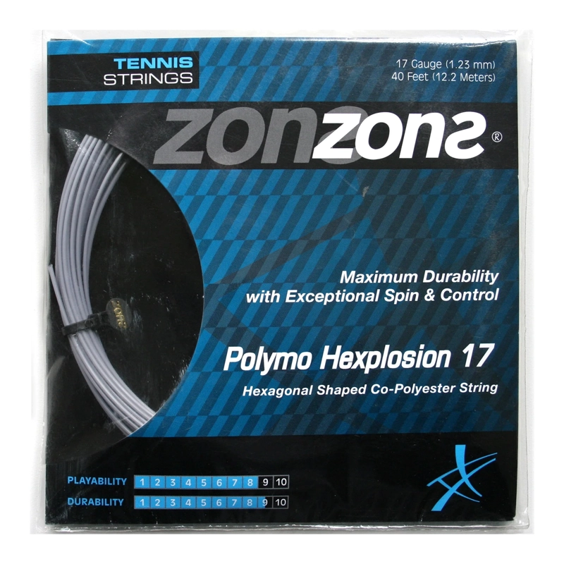 CUERDA TENIS ZONS POLYMO HEXPLOSION 17L/1.23MM SILVER 12MT - 1