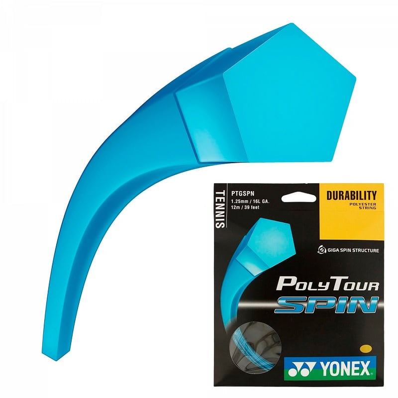 CUERDA TENIS YONEX POLY TOUR SPIN 16L/1.25MM AZUL 12 MTS. - 1