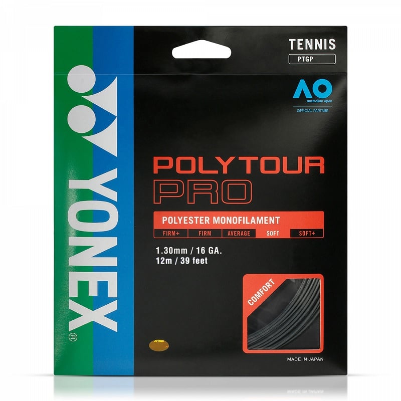 CUERDA TENIS YONEX POLY TOUR PRO 16L/1.30MM NEGRA 12 MTS. - 1