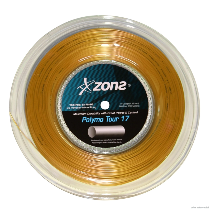 CUERDA DE TENIS ZONS POLYMO TOUR 17L/1.23MM GOLD 200 MTS. - 1