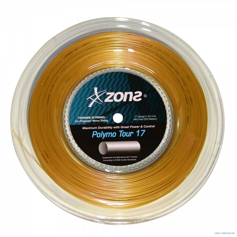 CUERDA TENIS ZONS POLYMO TOUR 17L/1.23MM GOLD 200 MTS. - 1