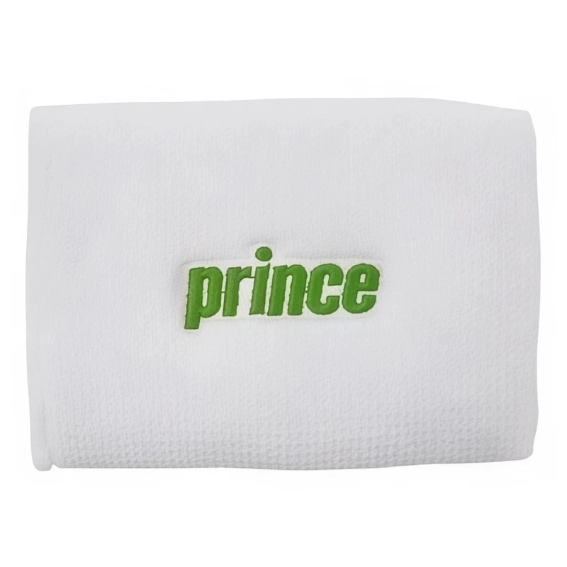 MUÑEQUERA PRINCE BLANCA LOGO VERDE PAR - 2