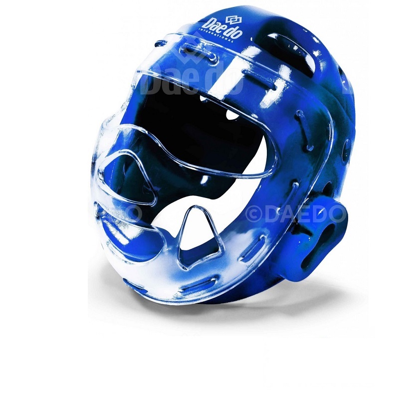 CABEZAL CON MICA TAEKWONDO DAEDO ESPUMA WT OFICIAL AZUL - 1