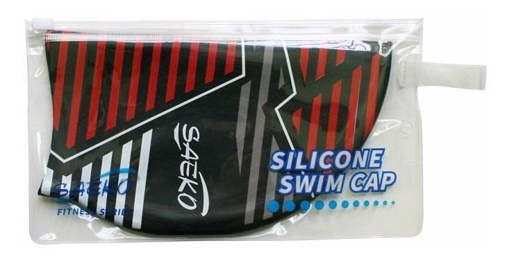 GORRA NATACION SILICONA SAEKO CSP8 STRAIGHT NEGRA - 2