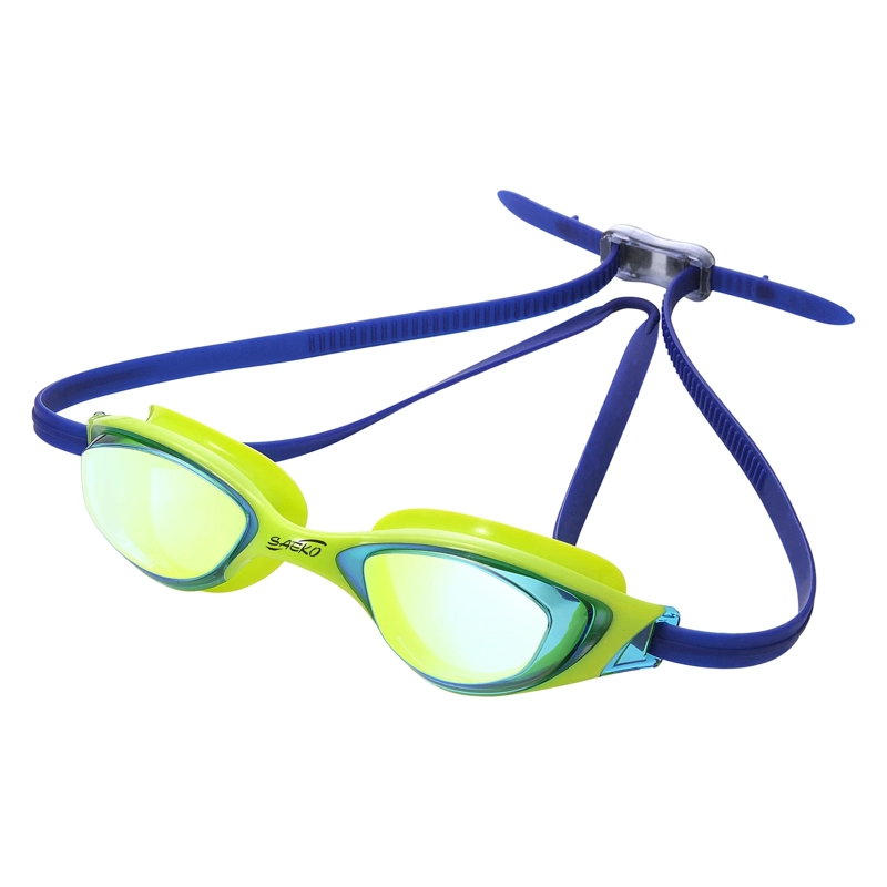 LENTES NATACION SAEKO S67 UV FALCON MIRROR VERDE/AZUL - 1