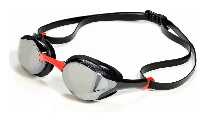 LENTES NATACION SAEKO S58 UV JET MIRROR NEGRO/ROJO - 1