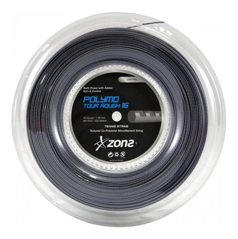 CUERDA DE TENIS ZONS POLYMO TOUR ROUGH 16L/1.25MM NEGRA 200 - 1