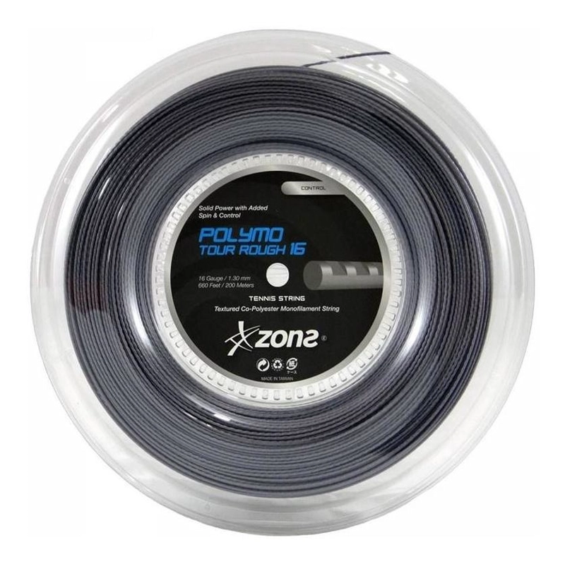 CUERDA DE TENIS ZONS POLYMO TOUR ROUGH 16L/1.30MM BLACK 200 - 1