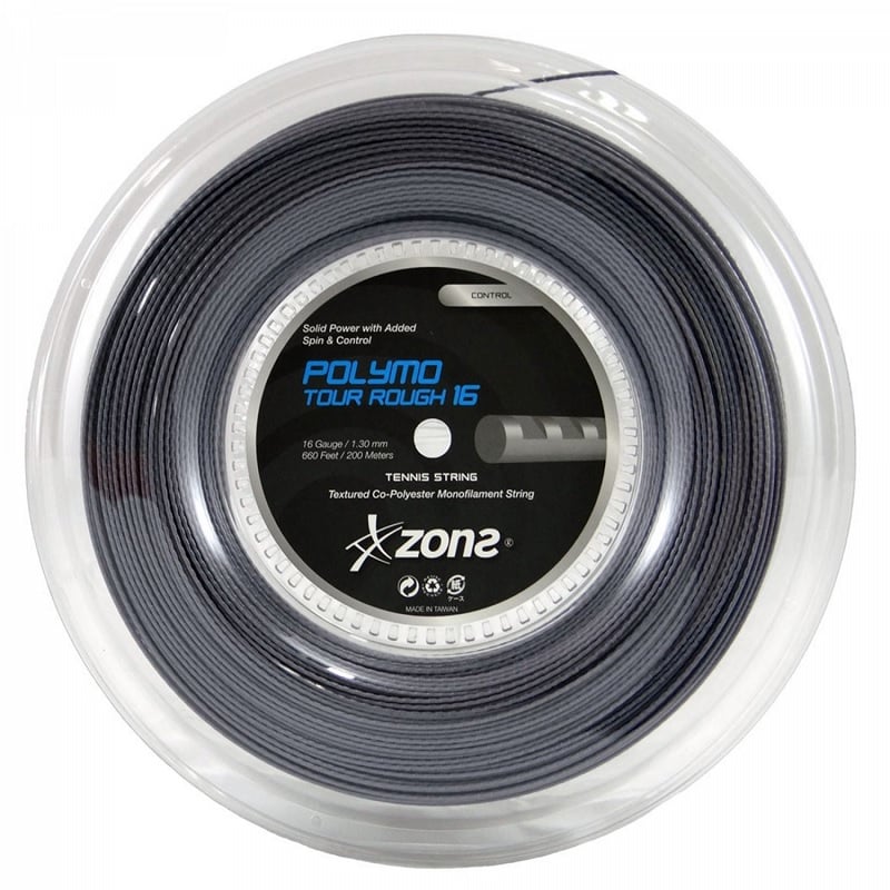 CUERDA TENIS ZONS POLYMO TOUR ROUGH 16L/1.30MM BLACK 200 - 1