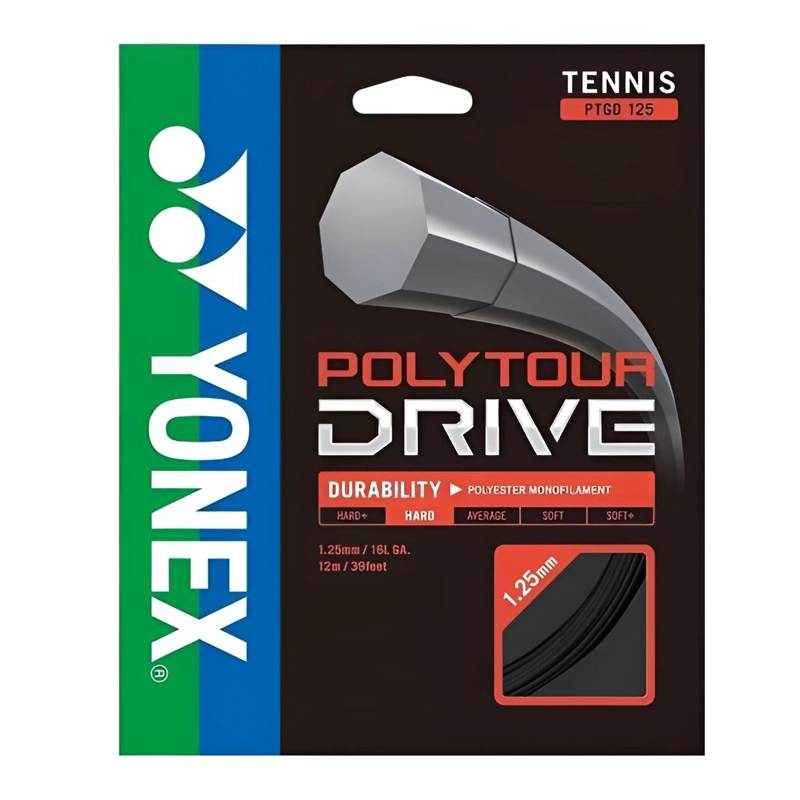 CUERDA DE TENIS YONEX POLY TOUR DRIVE 16L/1.25MM NEGRA 12 MT - 1