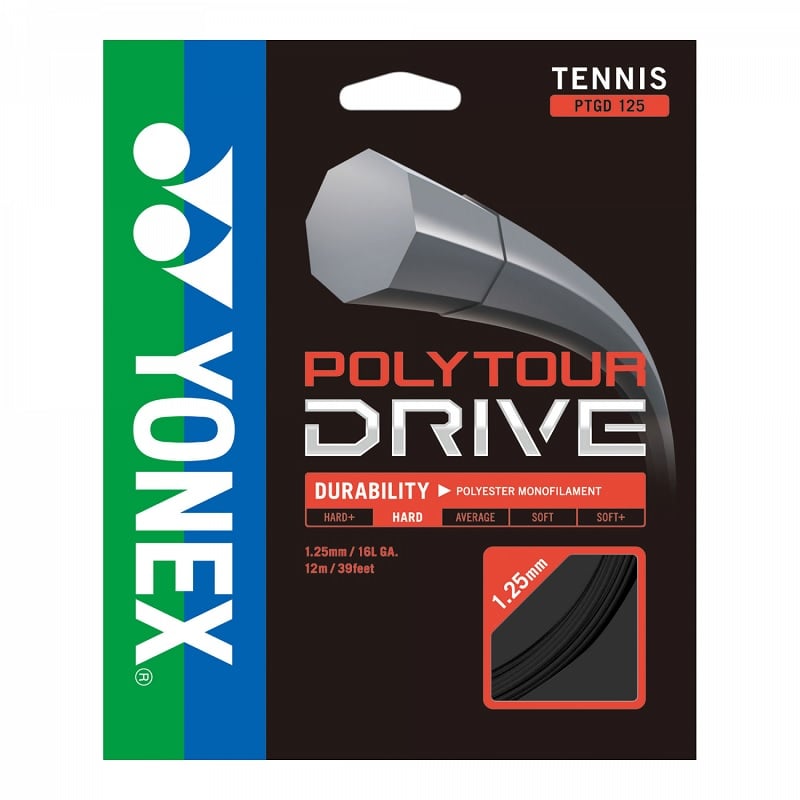 CUERDA TENIS YONEX POLY TOUR DRIVE 16L/1.25MM NEGRA 12 MT - 1