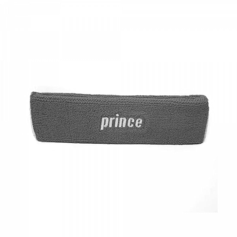 CINTILLO TENIS PRINCE ALGODÓN USA GRIS LOGO BLANCO - 1