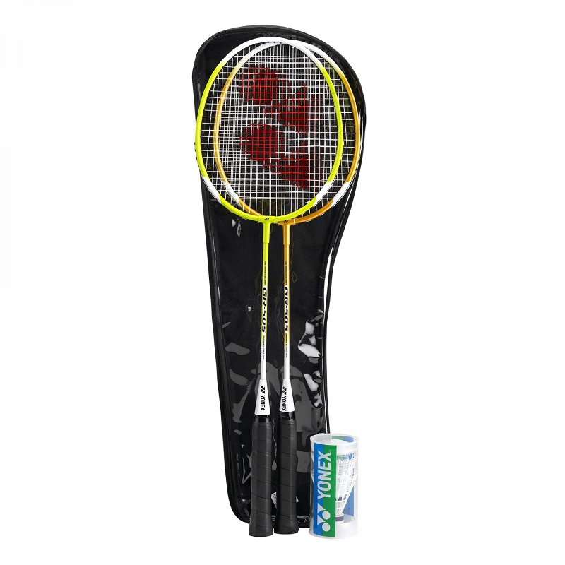 SET BÁDMINTON YONEX ALUMINIO 505 2 RAQUETAS + 2 PLUMILLAS - 1