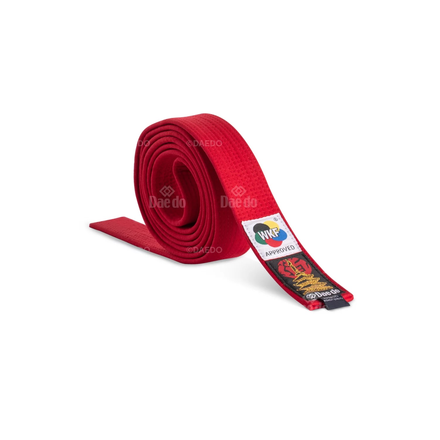 CINTURON KARATE DAEDO ALGODÓN WKF ROJO 310 CMS. - 1