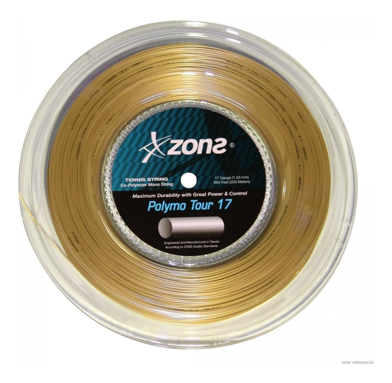 CUERDA DE TENIS ZONS POLYMO TOUR 17L/1.23MM AMBER 200 MTS. - 1