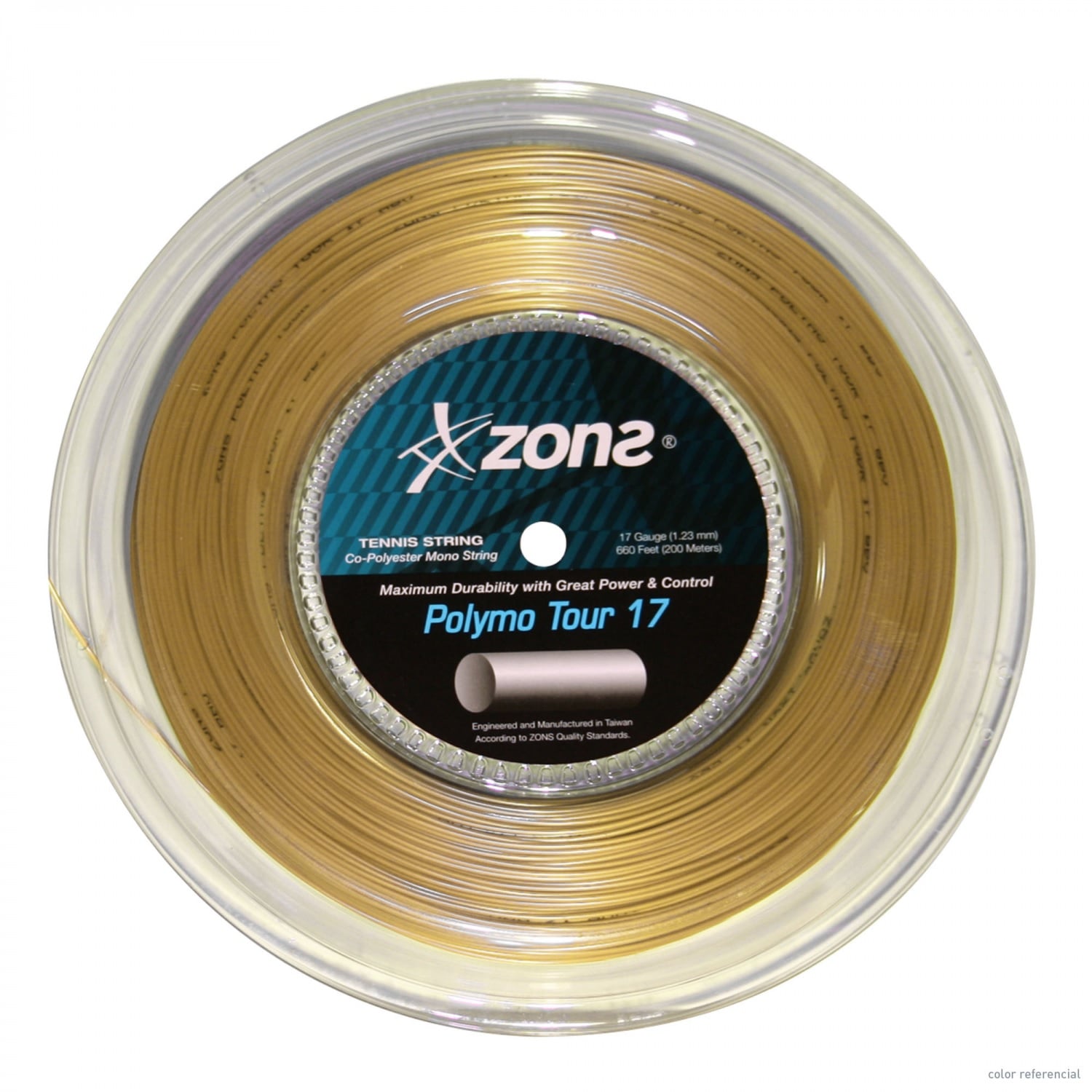 CUERDA TENIS ZONS POLYMO TOUR 17L/1.23MM AMBER 200 MTS. - 1