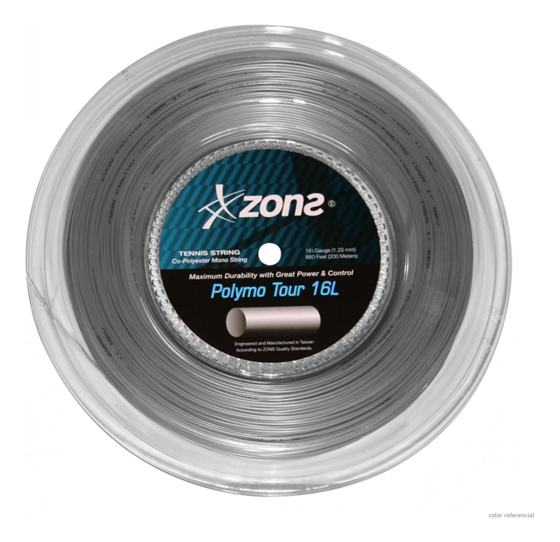 CUERDA DE TENIS ZONS POLYMO TOUR 16L/1.28MM SILVER 200 MTS. - 1