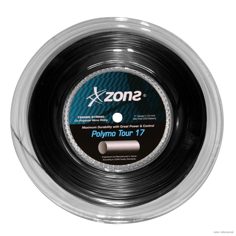 CUERDA DE TENIS ZONS POLYMO TOUR 17L/1.23MM NEGRA 200 MTS. - 1