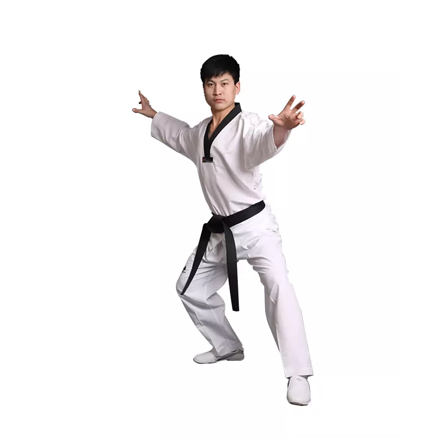 DOBOK ARTES MARCIALES PINE TREE NEW WT CUELLO NEGRO C/ CINTURON BLANCO - 1