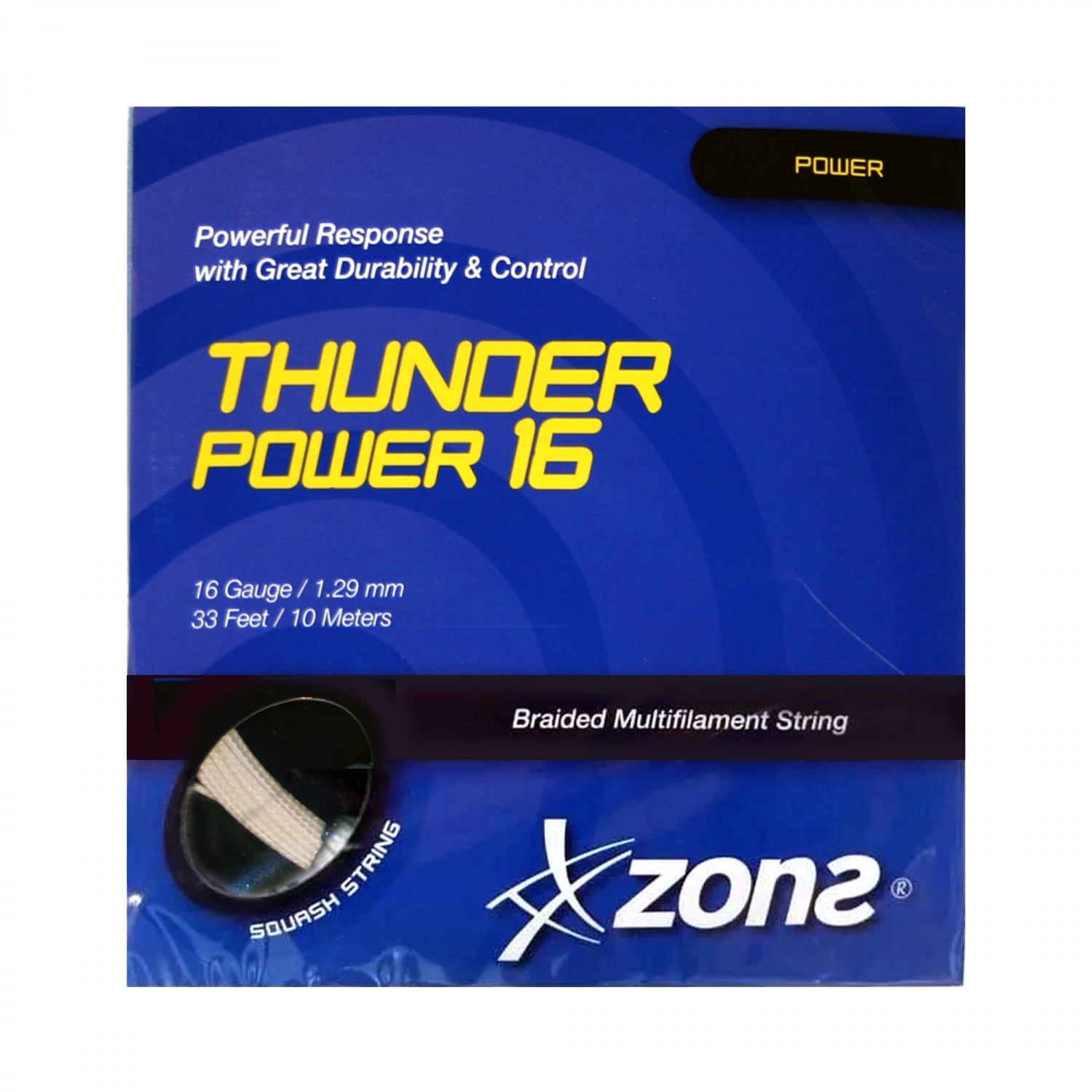 CUERDA SQUASH ZONS THUNDER POWDER 16L/1.29MM BLANCA 10 MT - 1