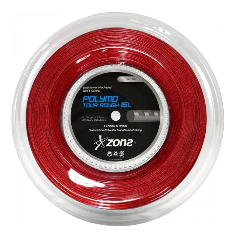 CUERDA DE TENIS ZONS POLYMO TOUR ROUGH 16L/1.25MM ROJA 200 M - 1