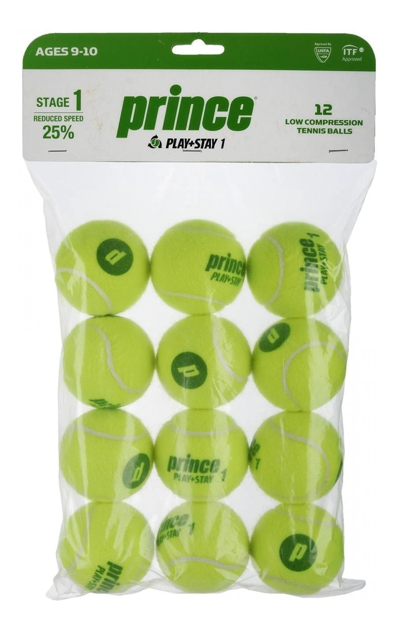 PELOTA DE TENIS PRINCE PLAY&STAY STAGE 1 X12 - 1