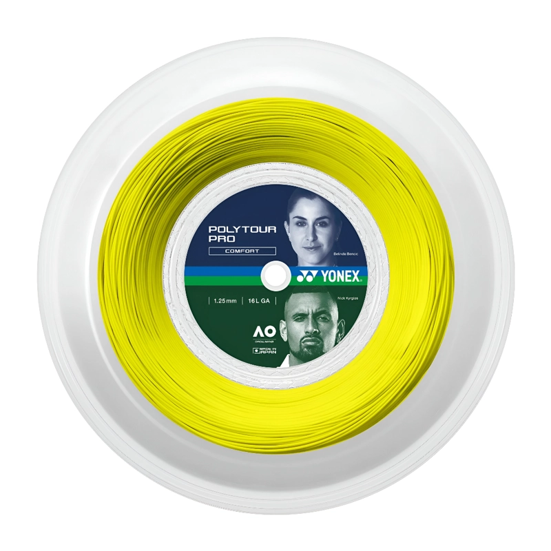 CUERDA  TENIS YONEX POLYTOUR PRO 16L/1.25MM AMARILLA 200 MTS - 1