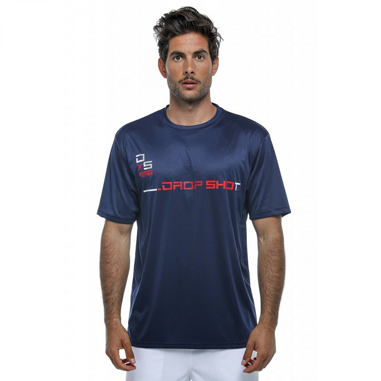 POLERA PADEL UNISEX DROP SHOT TEAM 19 AZUL MARINO - 1