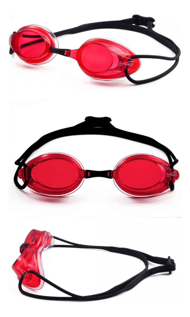 LENTES NATACION SAEKO S62 TORPEDO ROJO/NEGRO - 2