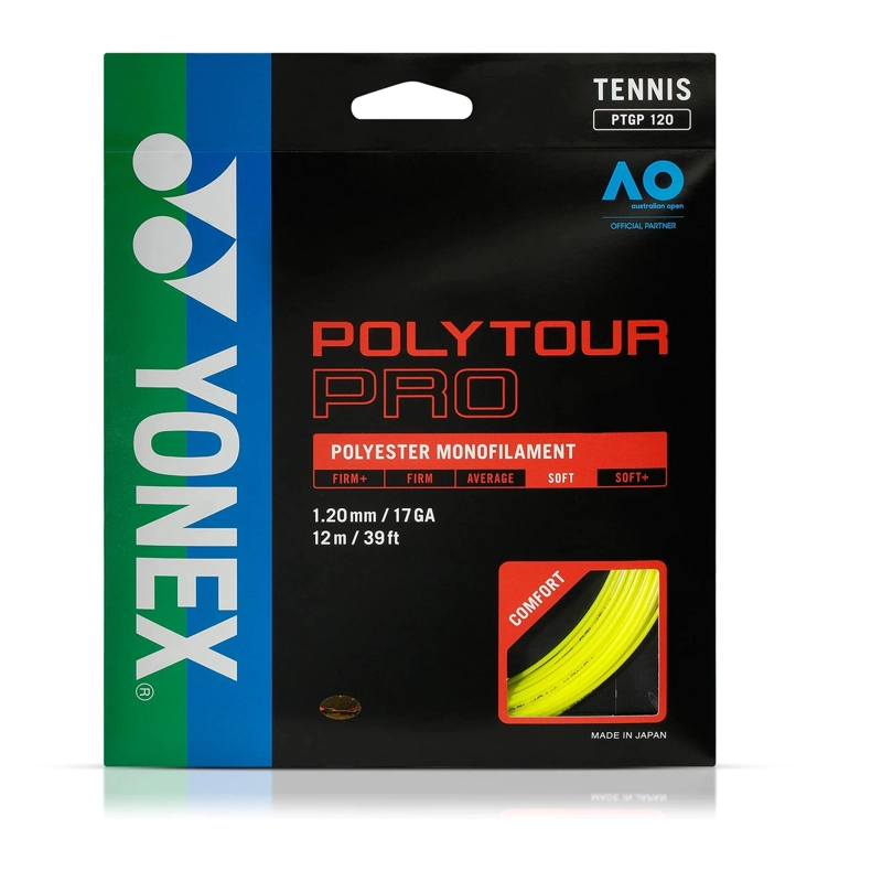 CUERDA DE TENIS YONEX POLYTOUR PRO 17L/1.20MM AMARILLA 12 MT - 1
