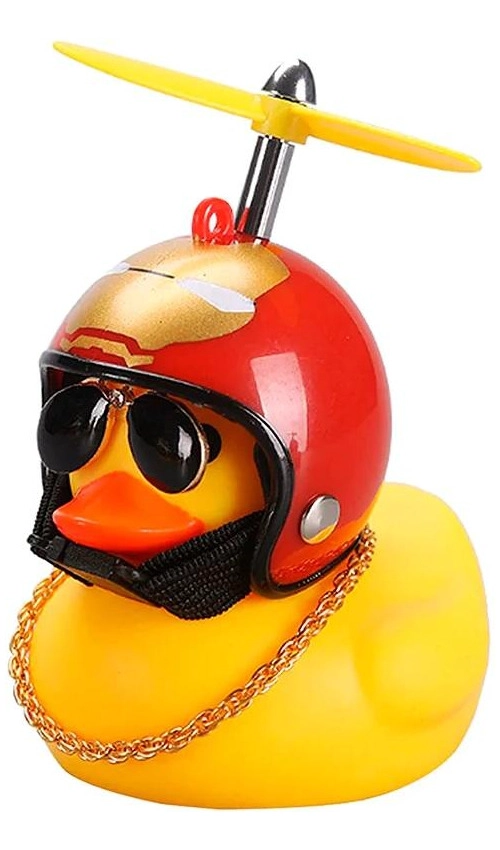 PATITO DE HULE FACHERO PARA TU BICI O CASCO IRON MAN - 1