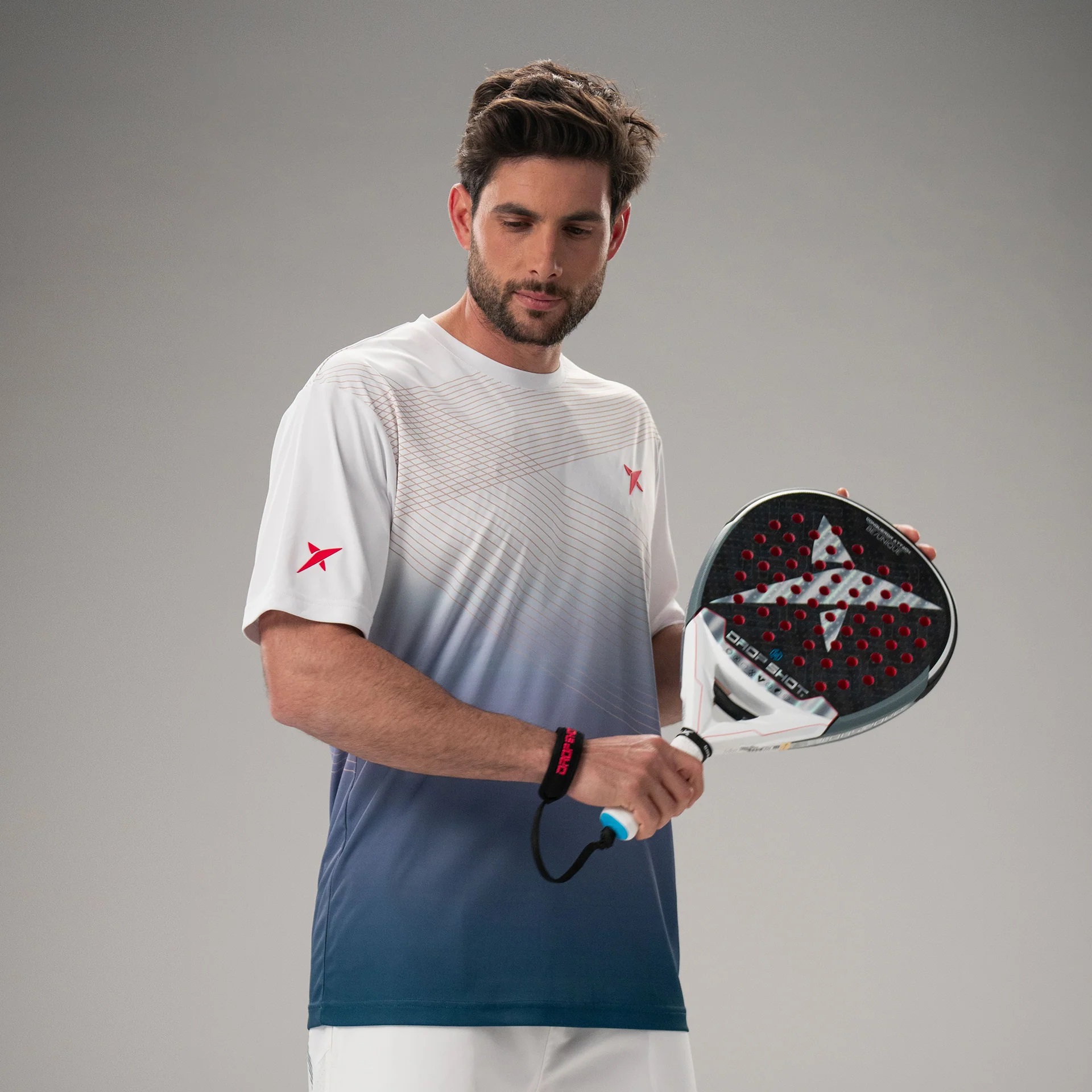 POLERA PADEL HOMBRE DROP SHOT CALUCA BLANCA 2024 - 3