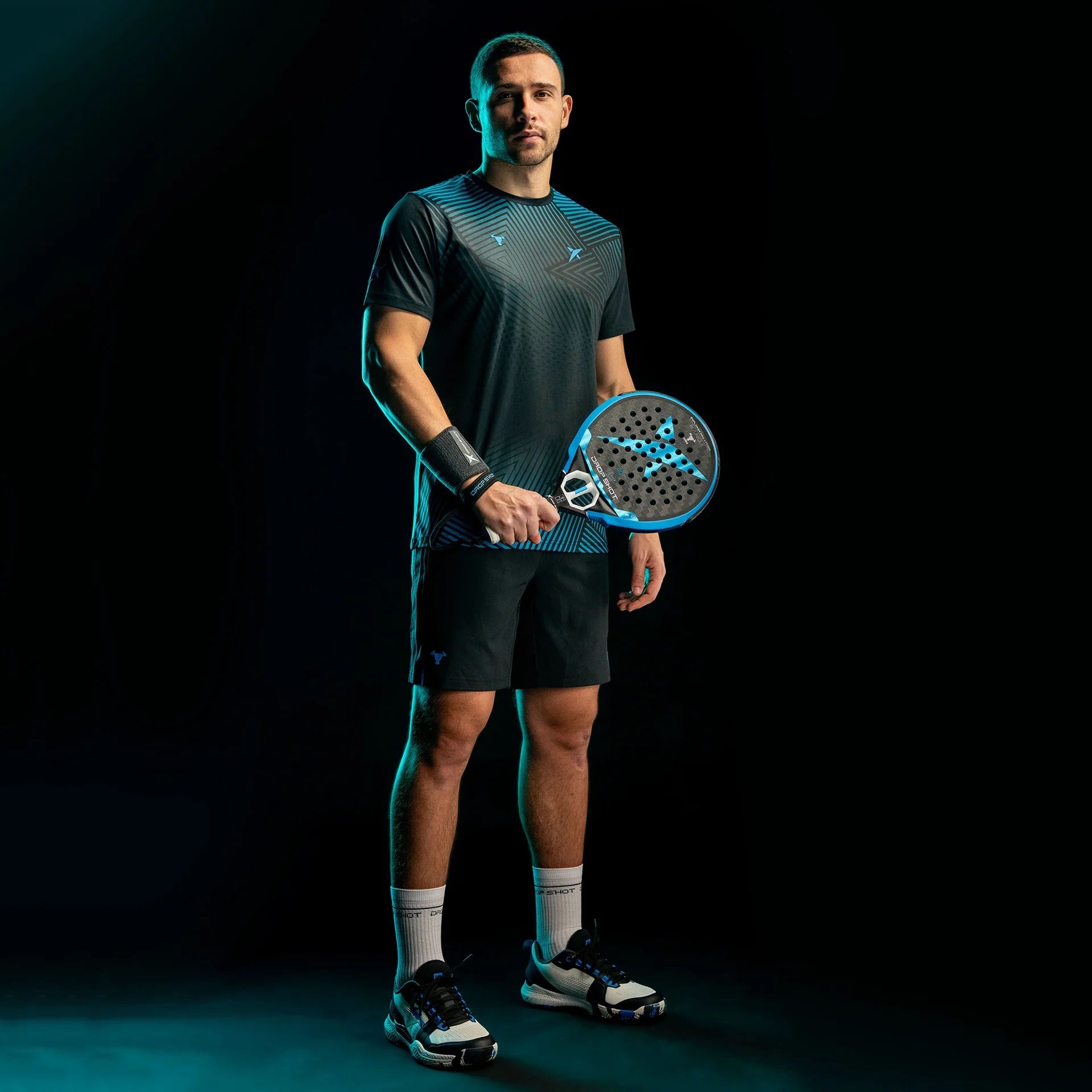 POLERA PADEL UNISEX DROP SHOT ABIAN CAMPA NEGRA 2024 - 3