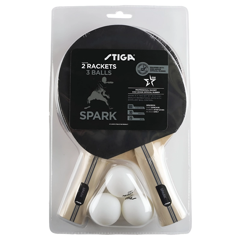 SET TENIS DE MESA SPARK HOBBY - 2 PALETAS - 3 PELOTAS - 1
