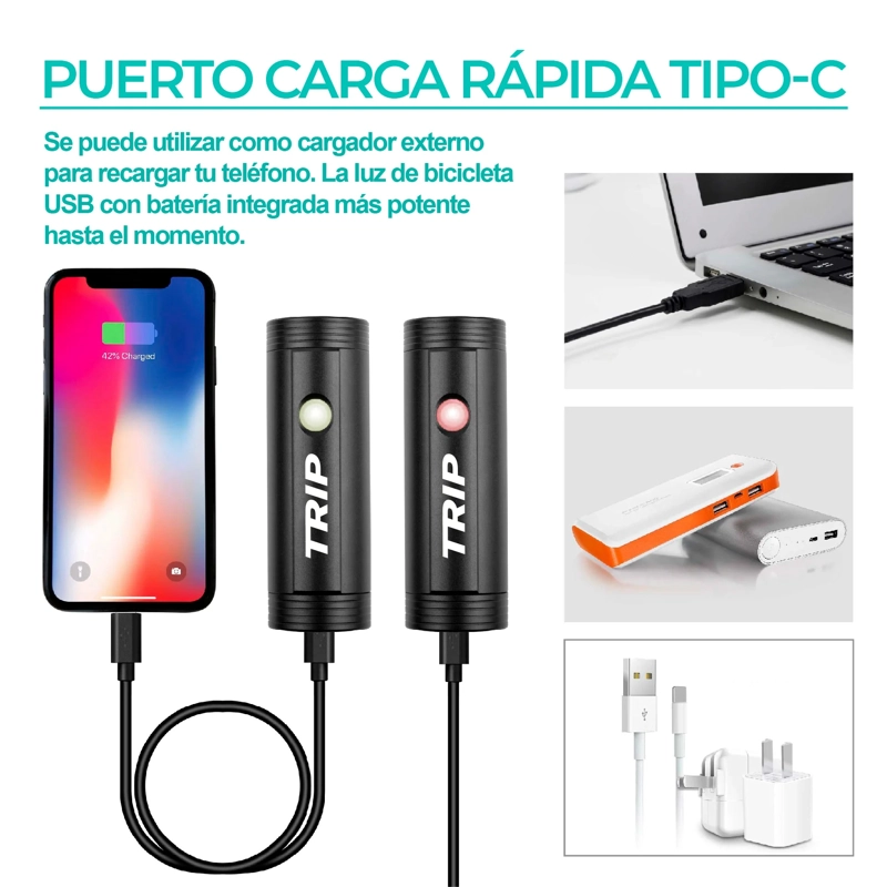 LUZ DELANTERA BICI TRIP MONSTER 1000LM - 3