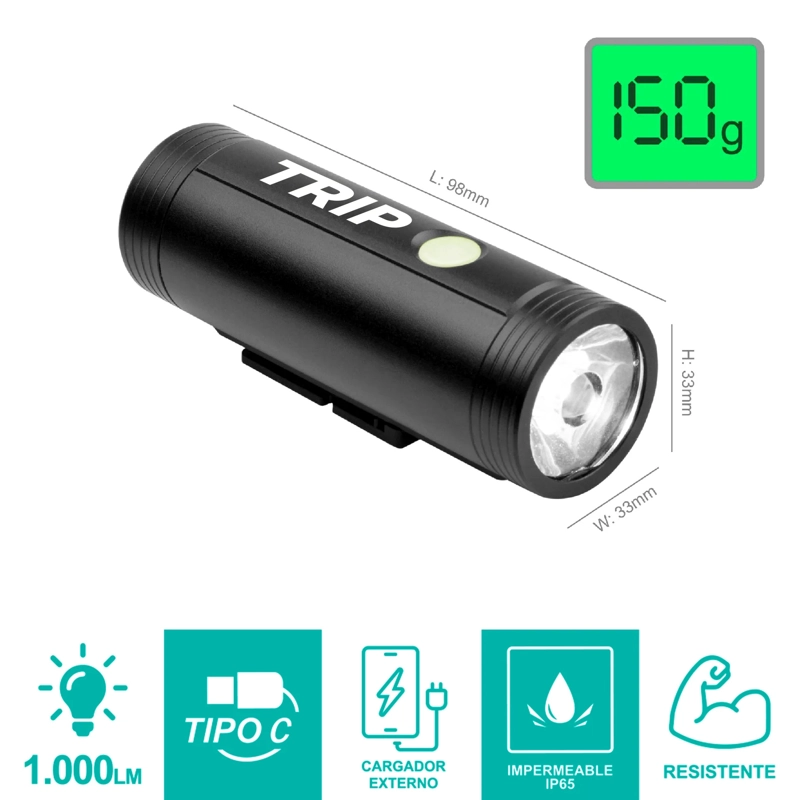 LUZ DELANTERA BICI TRIP MONSTER 1000LM - 4