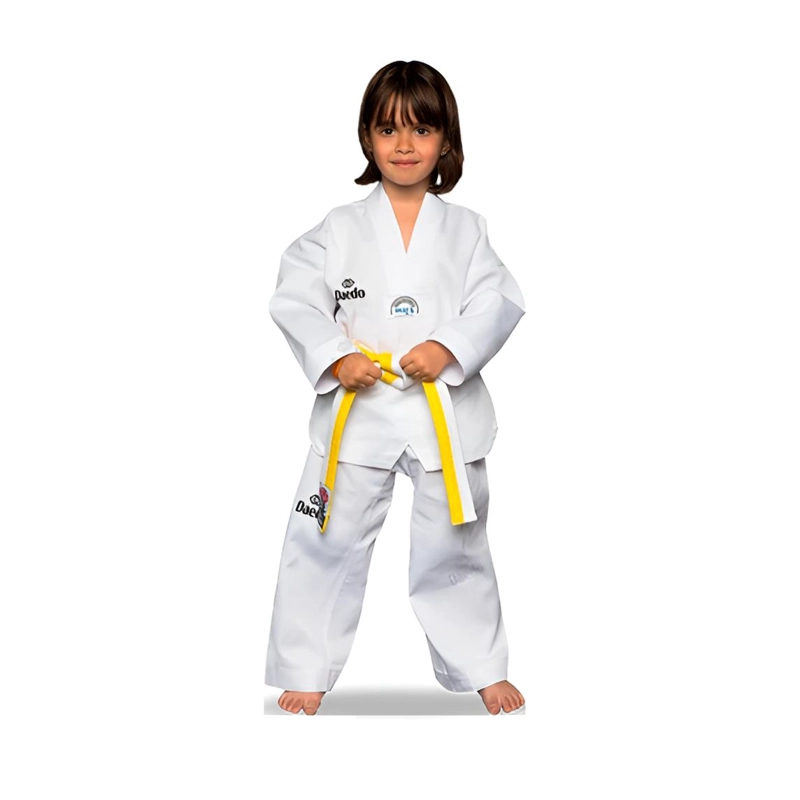 DOBOK TAEKWONDO DAEDO TRADICIONAL CUELLO BLANCO SIN BORDADO - 1