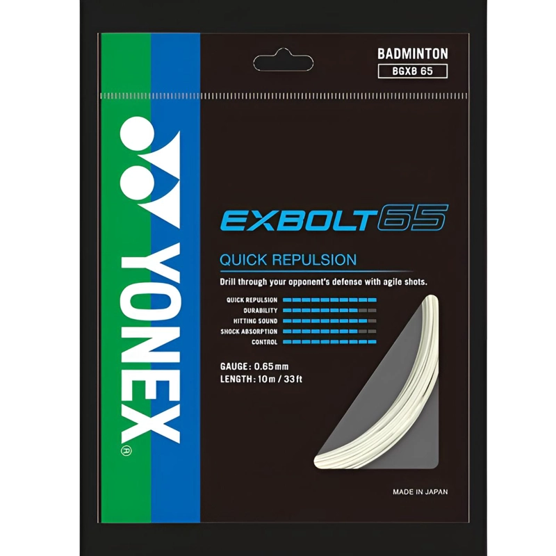 CUERDA DE BADMINTON YONEX EXBOLT 65 BLANCA 10 MTS. - 1