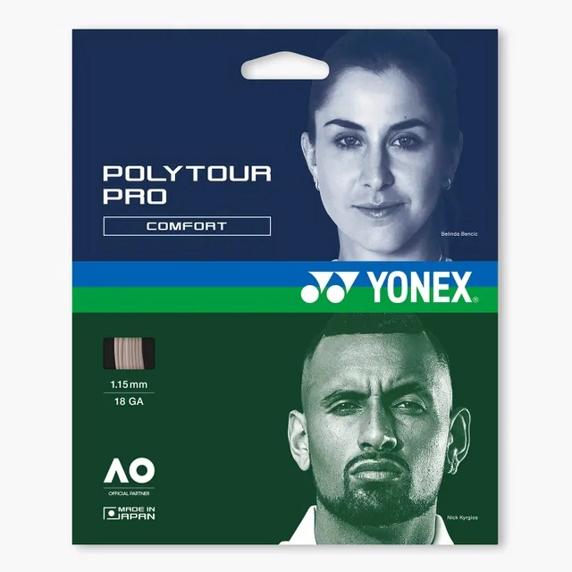CUERDA DE TENIS YONEX POLYTOUR 16L/1.25MM WARM GREY 12 MTS. - 1