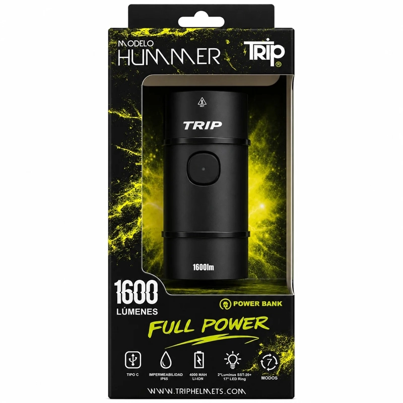 LUZ DELANTERA USB BICI TRIP HUMMER 1600 LM - 2