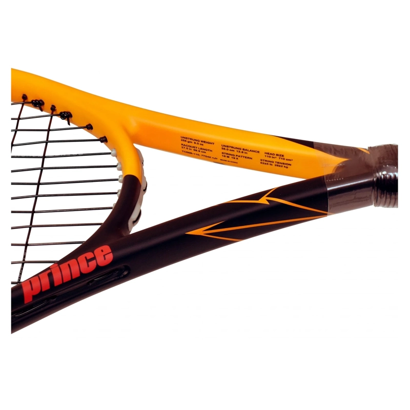 RAQUETA DE TENIS PRINCE BANDIT BLACK ORANGE 110 G2 255 GRS. - 4