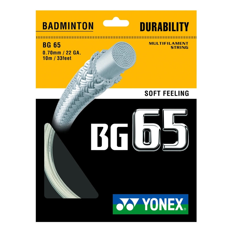 CUERDA BADMINTON YONEX MICRON 65 BG65 0.7MM 10 MTS. BLANCA - 1