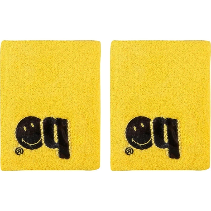 MUÑEQUERA CORTA PRINCE X SMILEY AMARILLA PAR - 2