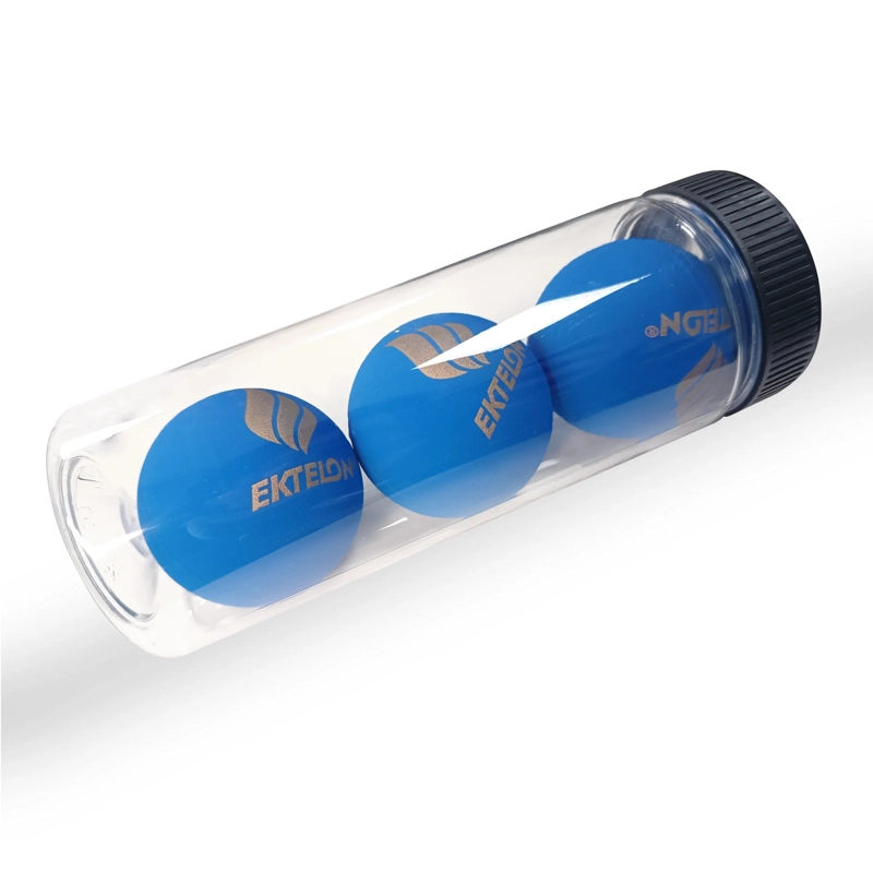 PELOTA DE RACQUETBALL EKTELON AZUL X3 TUBO TRANSPARENTE - 2