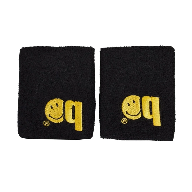 MUÑEQUERA CORTA PRINCE X SMILEY NEGRO PAR - 2