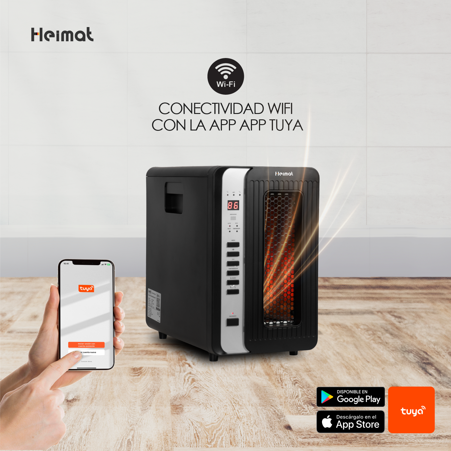 ESTUFA ELE CTRICA CON WIFI CALEFACTOR INFRARROJO HC-90 HEIMAT - 3