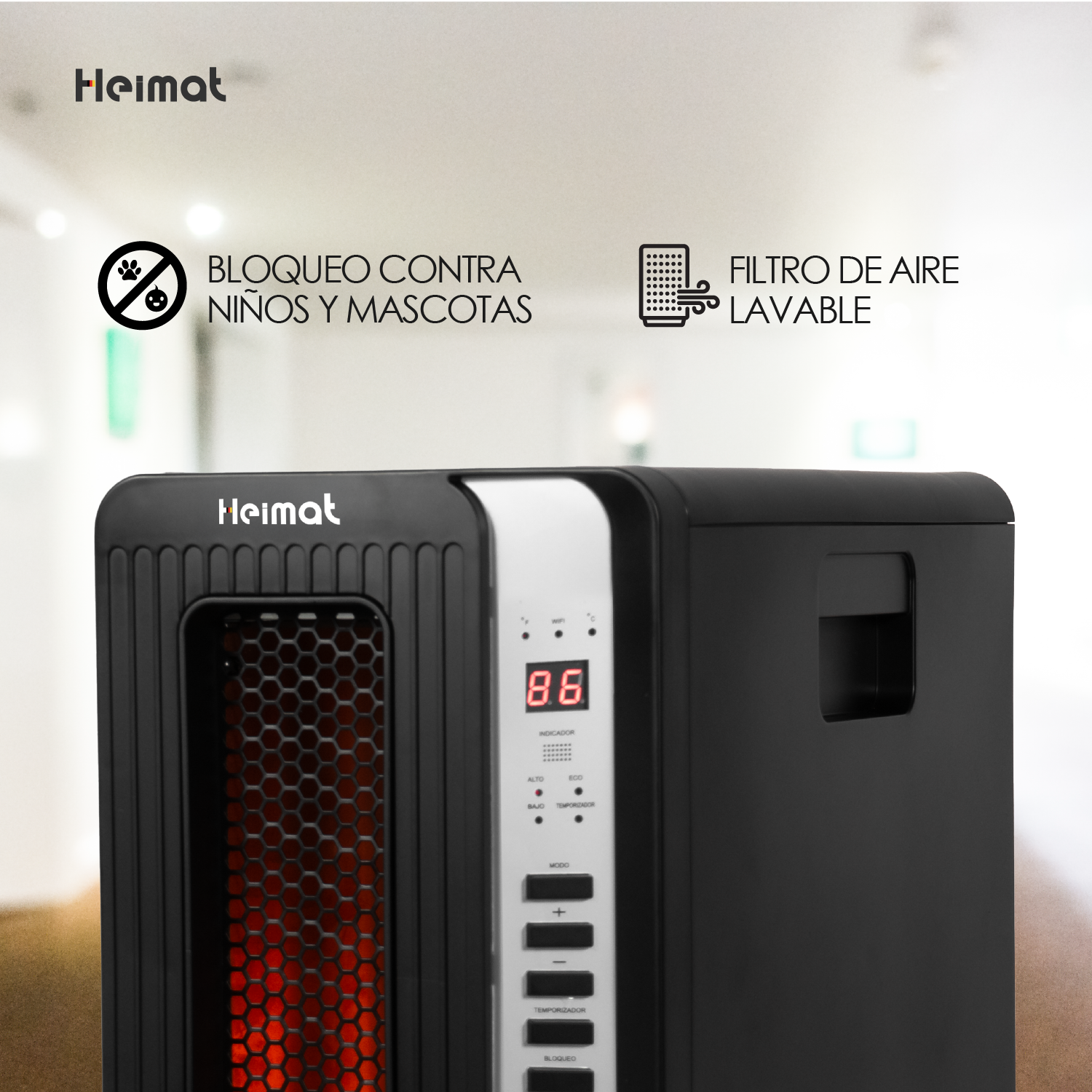 ESTUFA ELE CTRICA CON WIFI CALEFACTOR INFRARROJO HC-90 HEIMAT - 8