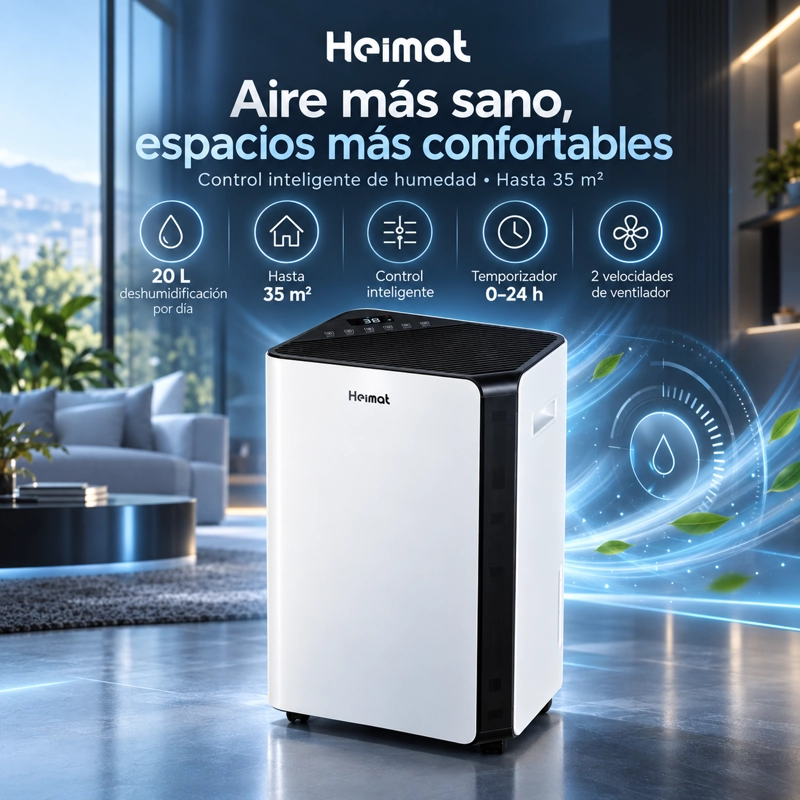 DESHUMIDIFICADOR DE AIRE HEIMAT 20 LITROS HD-OL20A - 3