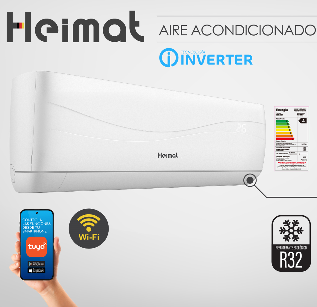 AIRE ACONDICIONADO SPLIT MURO HEIMAT 18000 BTU FRÍO/CALOR INVERTER - 5